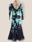 RU030 Dark royal blue floral practice dress 