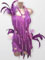 Lavandula robe de danse latine avec plumes de coq, taille S/M