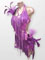Lavandula robe de danse latine avec plumes de coq, taille S/M