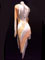 Emira, robe de danse latine style nude avec pierres et franges argentes, taille en stock S/M/L