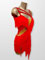 Luna, robe de danse latine,rouge  franges taille XS/S/M