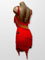 Luna, red latin fringe dress design size XS/S/M