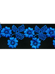 Blue guipure lace