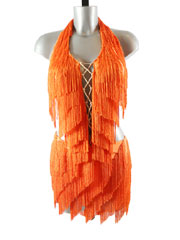 Brona-orange latin dress