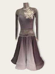 Isla,belle robe de danse standard dgrade gris  blanc, taille S/M/L en stock