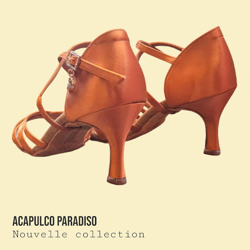 216 BD DANCE chaussures de danse latine en cuir doré femme: - Acapulco  Paradiso