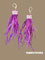 Purple ostrich earrings
