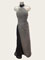 Imogene silver pleated evening dress