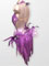 Lavandula robe de danse latine avec plumes de coq, taille S/M