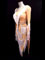 Emira, robe de danse latine style nude avec pierres et franges argentées, taille en stock S/M/L