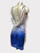 Bianna, belle robe de danse latine bleu brillant  argent, taille S/M en stock 