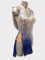 Bianna, belle robe de danse latine bleu brillant  argent, taille S/M en stock 