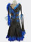 Candice, black and royal blue luxury ostrich ballroom dance dress size S/M