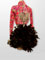 Carlota, two-pieces style latin dance dress with feather