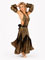 Tiera, original full satin leopard ballroom dance dress, size S/M