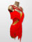 Luna, red latin fringe dress design size XS/S/M