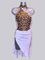 Kalista, leopard & pleated white skirt latin dress 