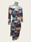 Donna black printed tropical flower tango dress size XS/S