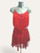 Ivy shining stones red latin fringe dress