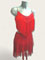 Ivy shining stones red latin fringe dress