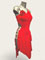 Alicia luxury Red Crystal Latin Dance Dress