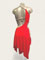 Alicia luxury Red Crystal Latin Dance Dress