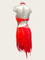 Tara deep red latin dance dress 