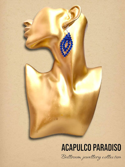 Boucles d'oreilles de danse faites  la main-Sapphire