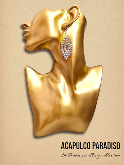 Boucles d'oreilles de danse faites  la main-Crystal AB