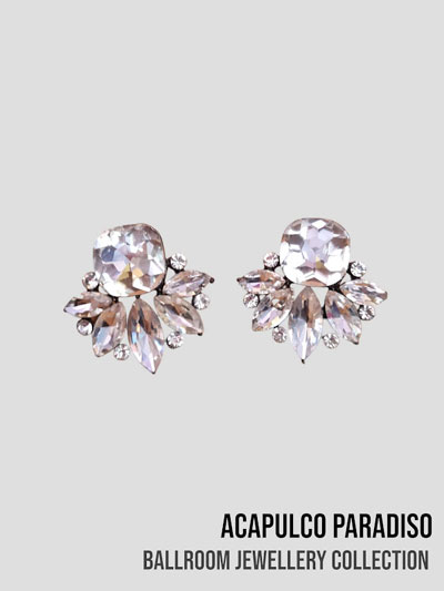 AC0524 boucles d'oreilles  grosses pierres cristal