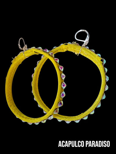 Boucle d'oreilles /grand anneau jaune