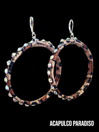Boucle d'oreilles /grand anneau lopard