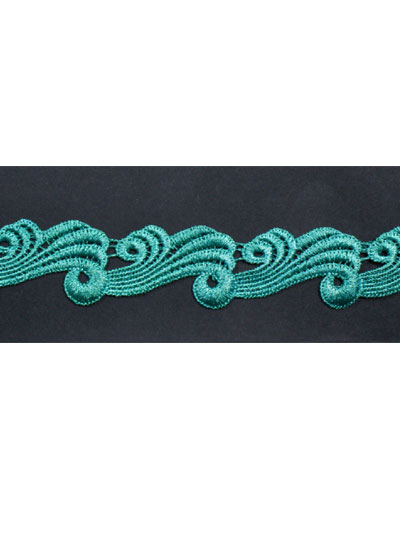 Green guipure lace