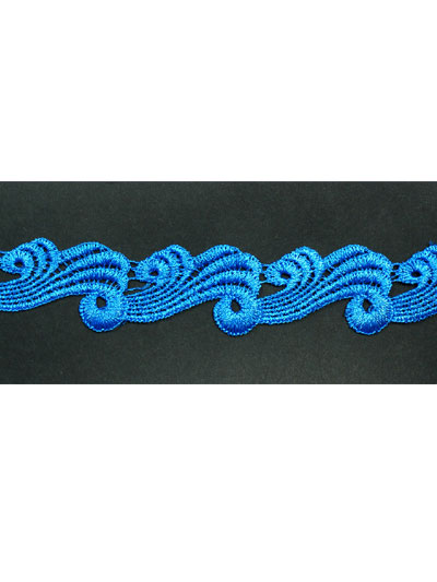 Blue guipure lace