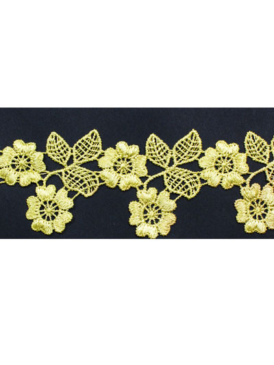 Yellow guipure lace