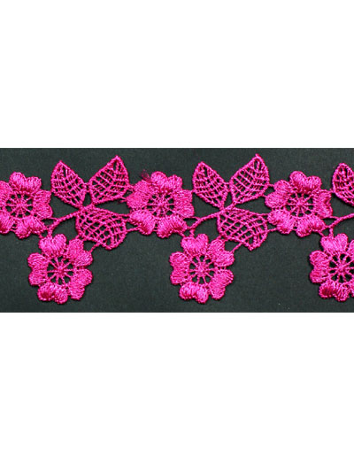 Fuchsia guipure lace