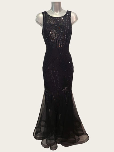 Philippa black evening dress