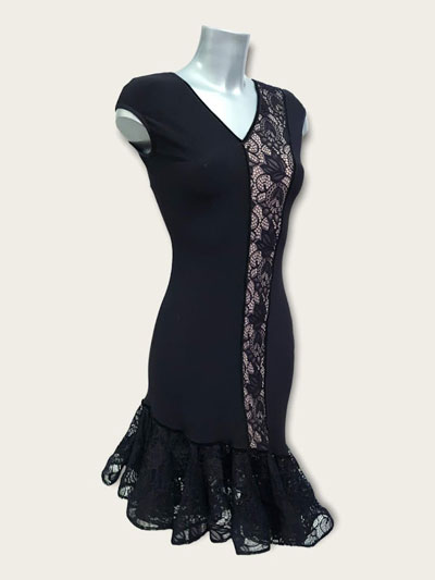 Maera elegant black lace latin dance wear