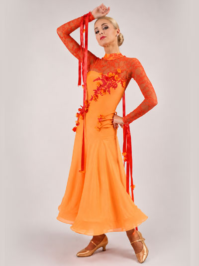 orange dresses dance Ballroom/Smooth Dance Competition Dresses