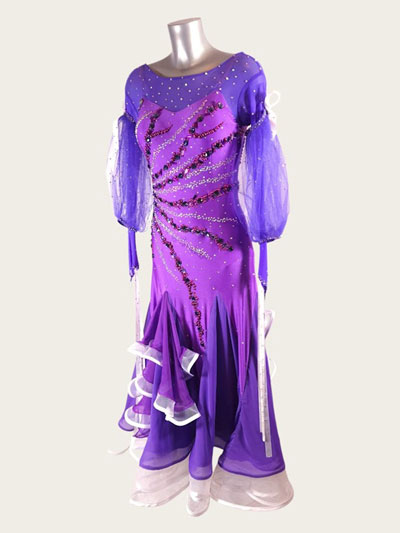 Elegant Purple Ballroom Dance Dress size L