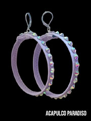 Big lilac ring earrings