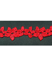 Red guipure lace