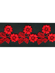 Red guipure lace