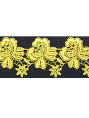 Yellow guipure lace