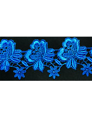 Blue guipure lace