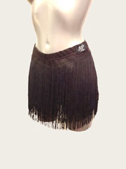 RJ019-Black latin dance fringe short