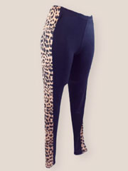 Practice latin dance legging with leopard print inserts