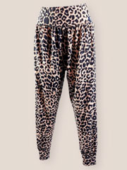 Women's loose-fitting leopard print Latin dance trousers