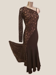 Celia black lace ballroom practice dance gown