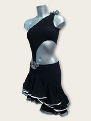 Justine -Robe de danse latine noire, taille XXS/XS